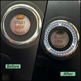 thumbnail image 3 of Blue Bling Crystal Rhinestone Car Engine Ignition Button Ring, Emblem Sticker, Girly Car Interior Accessory Decoration for Push to Start Button Cover, AC Control Knob,Car Shift Cover…, 3 of 6