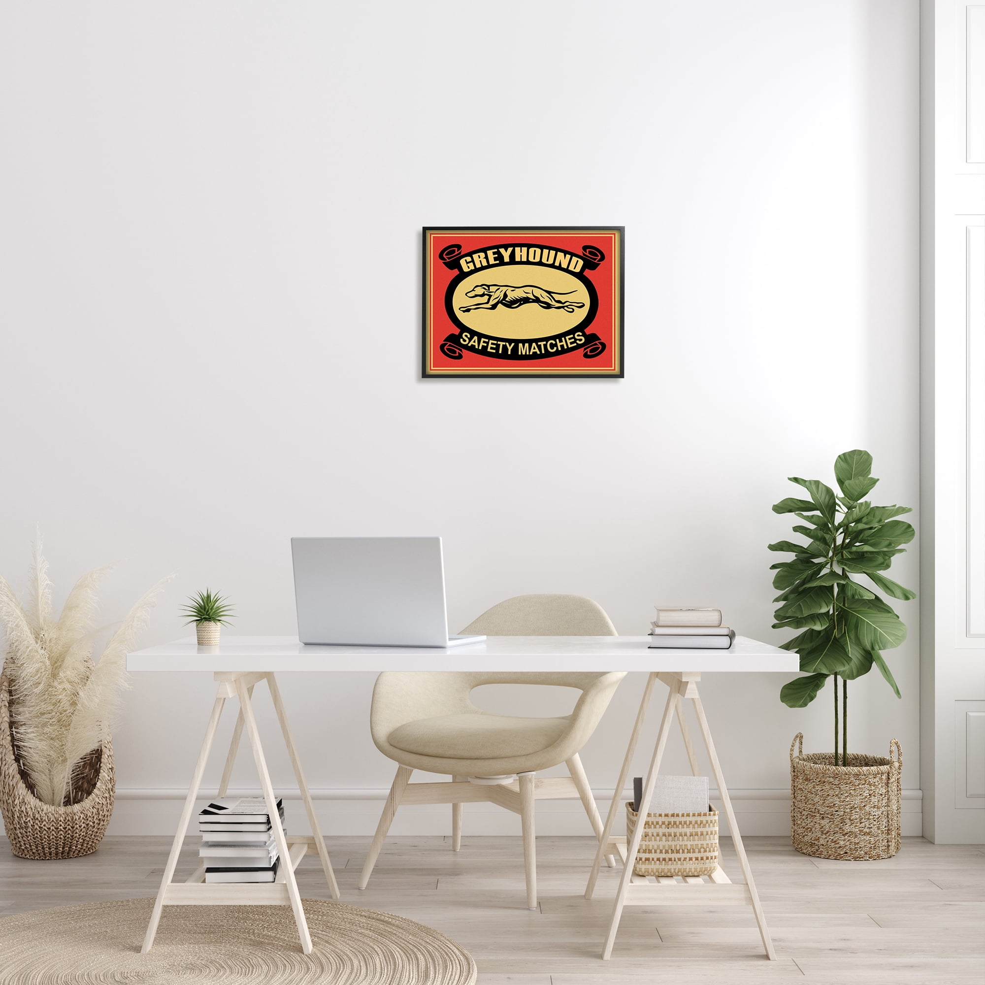 Stupell Industries Greyhound Safety Matches Yellow Red Vintage Advertisement, 16 x 20, Designed by Mark Rogan