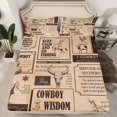 thumbnail image 3 of Homewish Cowgirl Cowboy Twin Sheet Sets, Farmhouse Lodge Cabin Twin Fitted Sheet, Vintage Fashion Newspaper Flat Sheet, Microfiber Bedroom Decor, 3-Piece, 3 of 8