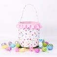 thumbnail image 4 of Easter Basket Floral Pattern Easter Basket with Ruffles, Cloth Storage Tote for Eggs & Decor, Easter Gift & Spring Home Decoration Multicolor, 4 of 8