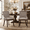 Beige+Black, variant on Gewnee Set of 2 Side Dining Chairs, Fabric Upholstered High Back Dining Table Chairs with Solid Wood Legs for Dining Room & Kitchen, Black Leopard Print