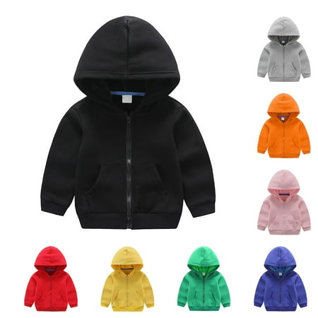 

Fall Winter Savings Clearance 2024! TRANFACY Toddler Girls Boys Clothes Toddler Sweatshirt Jackets Long Sleeved Hooded Top Children Top Solid Color Girl Hoodie Yellow 120
