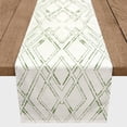 thumbnail image 3 of Creative Products White and Green Diamond 16 x 90 Cotton Twill Table Runner, 3 of 3