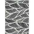 thumbnail image 2 of 3'x5' Black White Machine Woven UV Treated Tropical Palm Leaves Indoor Outdoor Area Rug, 2 of 8