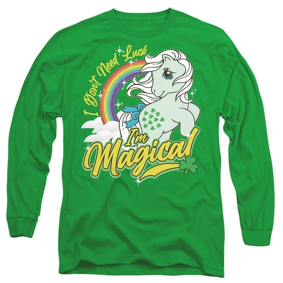 My Little Pony St. Patrick's Day I'm Magical Unisex Adult Long-Sleeve T Shirt (Small) Kelly Green