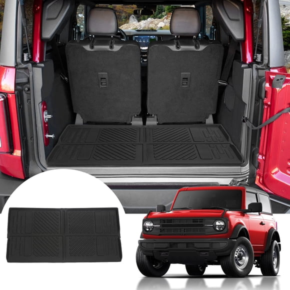 Mabett Tapis de Coffre Cargo Liner pour Accessoires Ford Bronco 2025 2024 2023 2022 2021, Matériau TPE à 2 Portes, Doublure de Coffre Tout Temps pour Éviter les Mouvements et les Vibrations des Marchandises