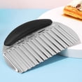 thumbnail image 6 of Crinkle Cutter Stainless Steel Wavy Chopper Heavy Duty French Fry Slicer for Potatoes Carrot Chips and Fruits,Vegetable, Potatoes,Onions,Wavy Crinkle Potato Cutter Chopping Tools Black, 6 of 8