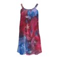thumbnail image 4 of SMihono Robe Maxi Bohème d'Été pour Femmes Grande Taille Mode Féminine Col Rond Sans Manches Robe Imprimée de Plage, 4 of 4