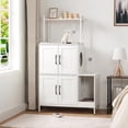 thumbnail image 2 of Bandeja higiénica HOOBRO Dual-House para gatos, color blanco, 2 of 9