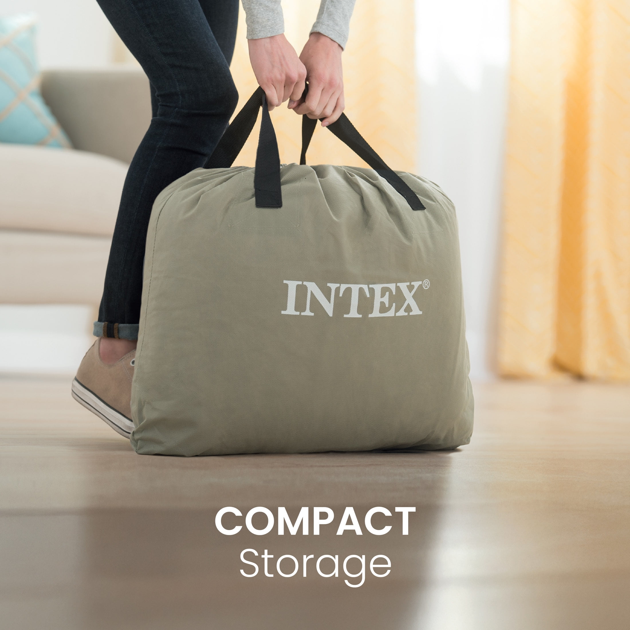 Intex 15" Queen Essential Rest Dura-Beam Deluxe Airbed Mattress with Built in Pump