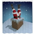thumbnail image 3 of Ambesonne Santa Shower Curtain, Santa Stuck in Chimney, 69"Wx75"L, Multicolor, 3 of 3