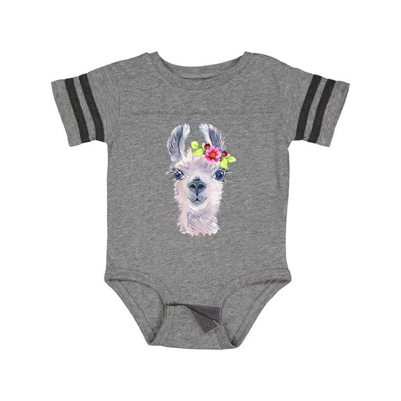 Inktastic Cute Llama with Flower Boys or Girls Baby Bodysuit