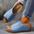 thumbnail image 6 of Ladies Sandals White Sandals Women's Wedge Sandals - Slip On Dressy Summer Slides with Memory Foam, Lightweight Platform Shoes, 6 of 8