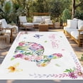 thumbnail image 2 of Easter Bunny Outdoor Rug for Patio/Deck/Porch, Non-Slip Large Area Rug 5 x 7 Ft, Spring Flower Daisy Tulips Pastoral Butterfly Indoor Outdoor Rugs Washable Area Rugs, Camping Rug Carpet Runner, 2 of 8