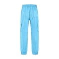 thumbnail image 6 of Iugvhana Womens Casual Jogger Pants Textured Loose Fit Elastic Waist Drawstring Multi Pocket Outdoor Sports Hiking Travel Cargo Pants Light Blue S, 6 of 8