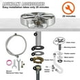 thumbnail image 5 of VEVOR Glass Rinser 10-Jet 360° Rotating for Sink in Stainless Steel & ABS with Multiple Bases for Baby Bottle to Wine Glass Steel, 5 of 5