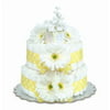 Bloomers Baby Diaper Cake Classic Yellow Gerbera Daisies 2-Tier