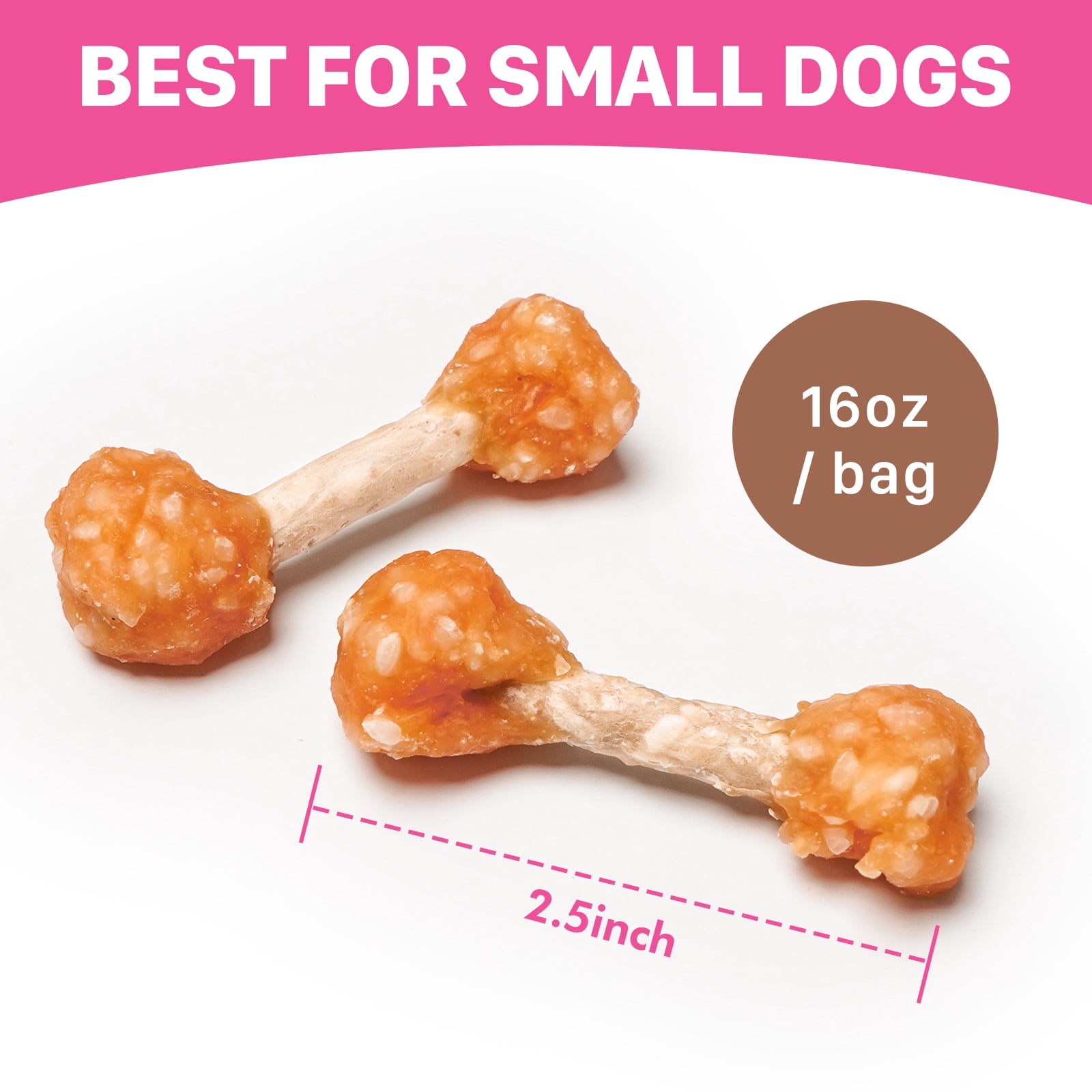 Puddonio Chicken, Rice with Rawhide Dumbbell Dog Treats, 16 oz