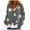 Grey, variant on Women's V-Neck Cropped Cardigan Long Sleeve Elegant Sweater Top Warm Printing Cozy Coat Soft Knit Casual Outerwear