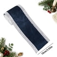 thumbnail image 3 of ZENVIVE Blue Velvet Christmas Wired Ribbon, 3.9 Inch × 5.4 Yard Embossed Border Fabric Ribbon, Xmas Winter Holiday Ribbon Bows Accessories for Crafting Gift Wrapping Decorations, 3 of 7