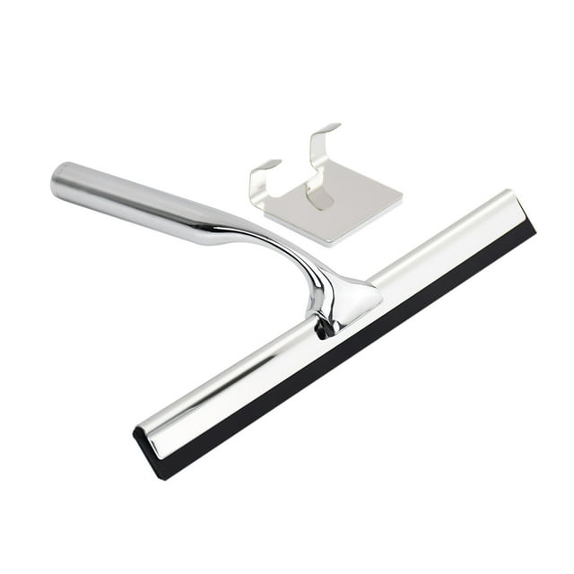 WLOELOEW Raclette en Acier Inoxydable pour Verre pour le Nettoyage des Fenêtres Outil Grattoir pour Miroir de Salle de Bain Pince Réglable Utilisation Facile Raclette en Alliage de Zinc