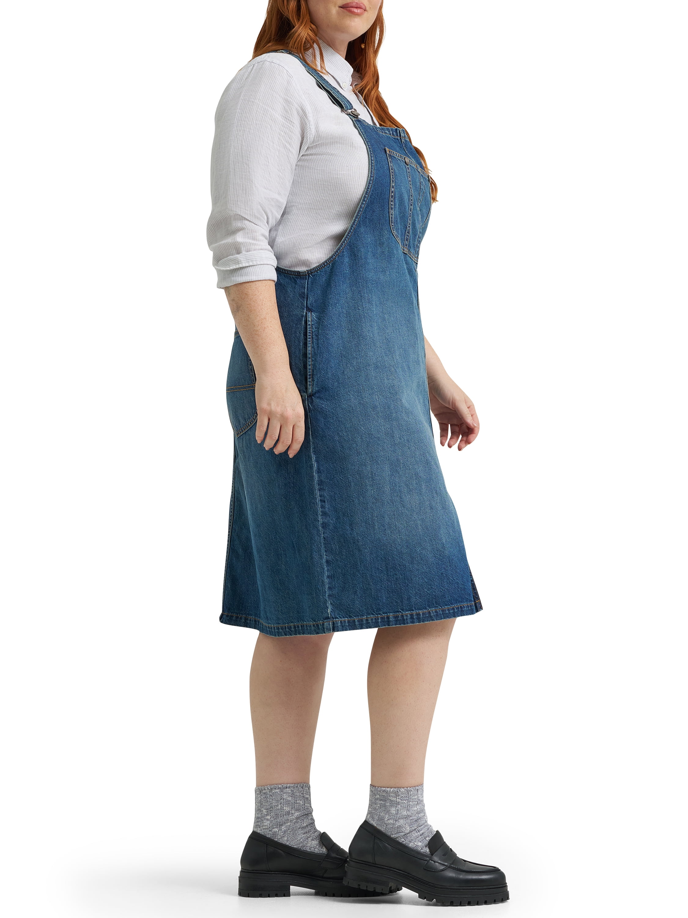 Lee® Women's Plus Loose Fit Midi Overall Dress