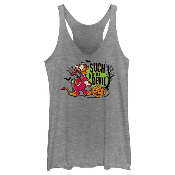 Women's Mickey & Friends Halloween Donald Duck Such a Little Devil  Racerback Tank Top Gray Heather X Small