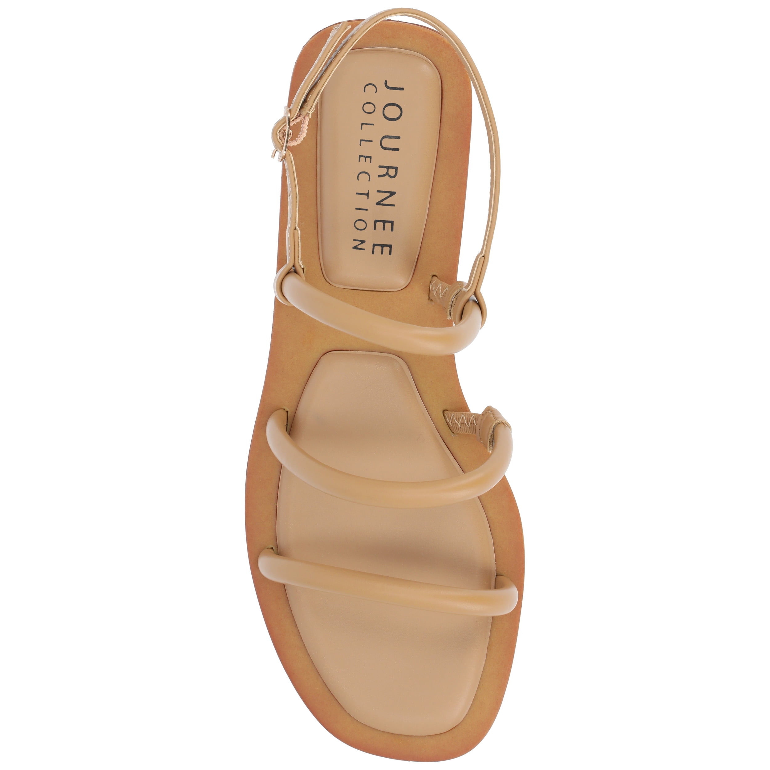 Journee Womens Karrio Buckle Sling Back Flat Sandals