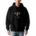 thumbnail image 2 of Men's Loose Fit Hoodie with Front Pocket Graphic of Muscular Figure in Helmet ' Rut Pel ' Text Relaxed Long Sleeve Pullover, 2 of 7