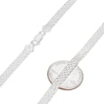 thumbnail image 2 of 5.7mm Solid .925 Sterling Silver Flat Bismark Chain Necklace, 26 inches + Gift Box, 2 of 6