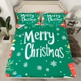 thumbnail image 2 of Manfei Happy Festival Queen Sheet Sets for Teens, Green Christmas Style Flat Sheet, Snowflake Gifts Queen Fitted Sheet, Super Cozy Room Decor, 4-Piece, 2 of 7