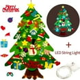 thumbnail image 4 of Árbol de Navidad de fieltro con cadena de luces LED y 32 adornos colgantes para el hogar., 4 of 14