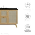 thumbnail image 2 of Single Sink Vanity Cabinet, Brown Oak Black, Wood, Hotel Bedroom Bathroom, Modern Contemporary HB36314, 2 of 15