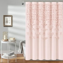 Lush Decor Lucia Textured Shower Curtain, 72x72, Blush, Single