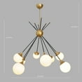 thumbnail image 4 of 8 Globe Stilnovo Style Brass Cluster Chandelier Sputnik Fixture, 4 of 5