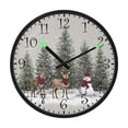 thumbnail image 2 of Voice Activated Clock with Glow Light 12 Inch Large Silent Wall Clock Battery Operated for Home Decor Christmas Deer and Snowmen, 2 of 8