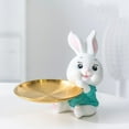 thumbnail image 4 of TERGAYEE Rabbit Ornament,Ceramic Craft Easter Rabbit Figurines Statue Home Layout Decor Desktop Decor Easter Bunny Decorations, 4 of 6