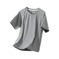 thumbnail image 2 of hengsof Girls Summer Sports Ice Silk T-Shirt Comfortable Breathable Short Sleeve Crew Neck Top Moisture Wicking Sports Shirt, 2 of 6