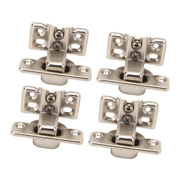 Soft Close Cabinet Hinge, 4 Hole Base Short Arm Hinge Nickel Plated Finish with 24 Screws for Kitchen