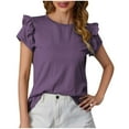 thumbnail image 2 of Mareep Spring Summer Clothes S-4XL Summer New Ruffle Fashion Sweet And Fresh Versatile Top T-shirt Women's Tops Clearance, Gift, 2 of 3