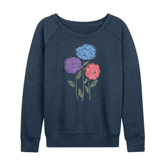 Instant Message - Hydrangeas - Women's Lightweight French Terry Long Sleeve Shirt