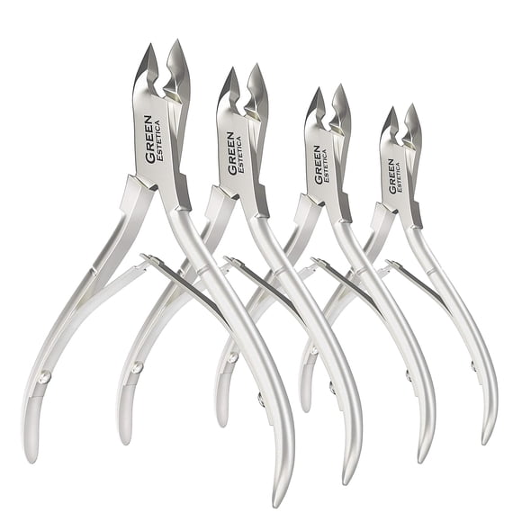 Cortador de cutículas profesional Cortador de cutículas de uñas Pinzas de cutículas de acero inoxidable con cuchillas afiladas de removedor de cutículas Cortaúñas Herramientas de manicura Doble resort