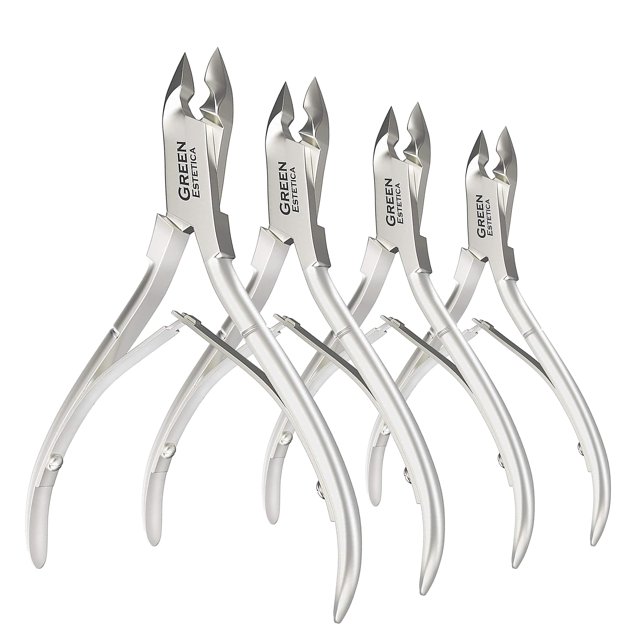 Cortador de cutículas profesional Cortador de cutículas de uñas Pinzas de cutículas de acero inoxidable con cuchillas afiladas de removedor de cutículas Cortaúñas Herramientas de manicura Doble resort