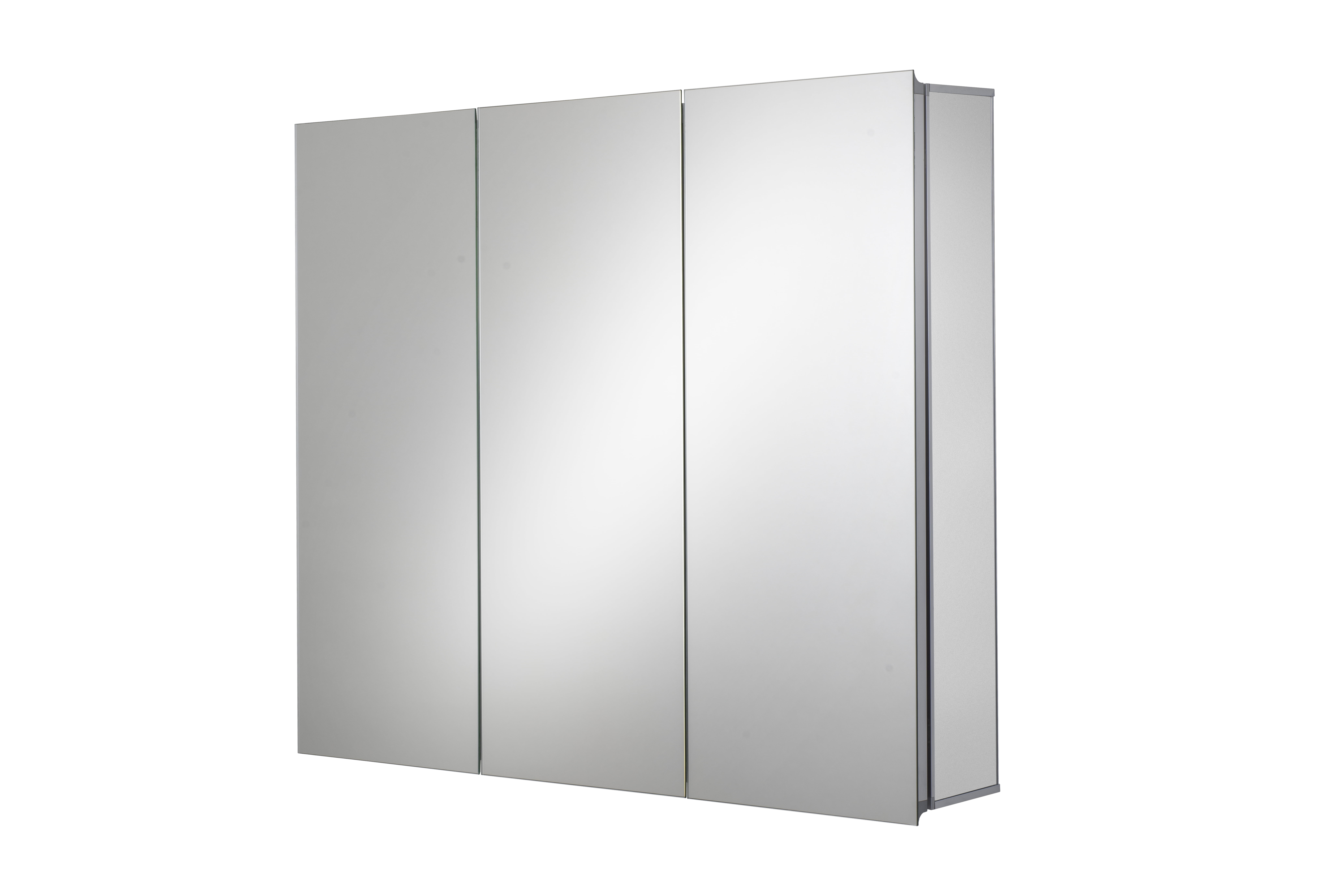 Croydex Thurmond Large Aluminum Medicine Cabinet with Three Doors, Silver (30x26in)