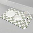 thumbnail image 5 of Checkered Dish Drying Mat for Kitchen Counter, Absorbent Non-Slip Coffee Mat, Heat Resistant Mat for Countertops Coffee Bar Decor 17" x 32" Green, 5 of 8