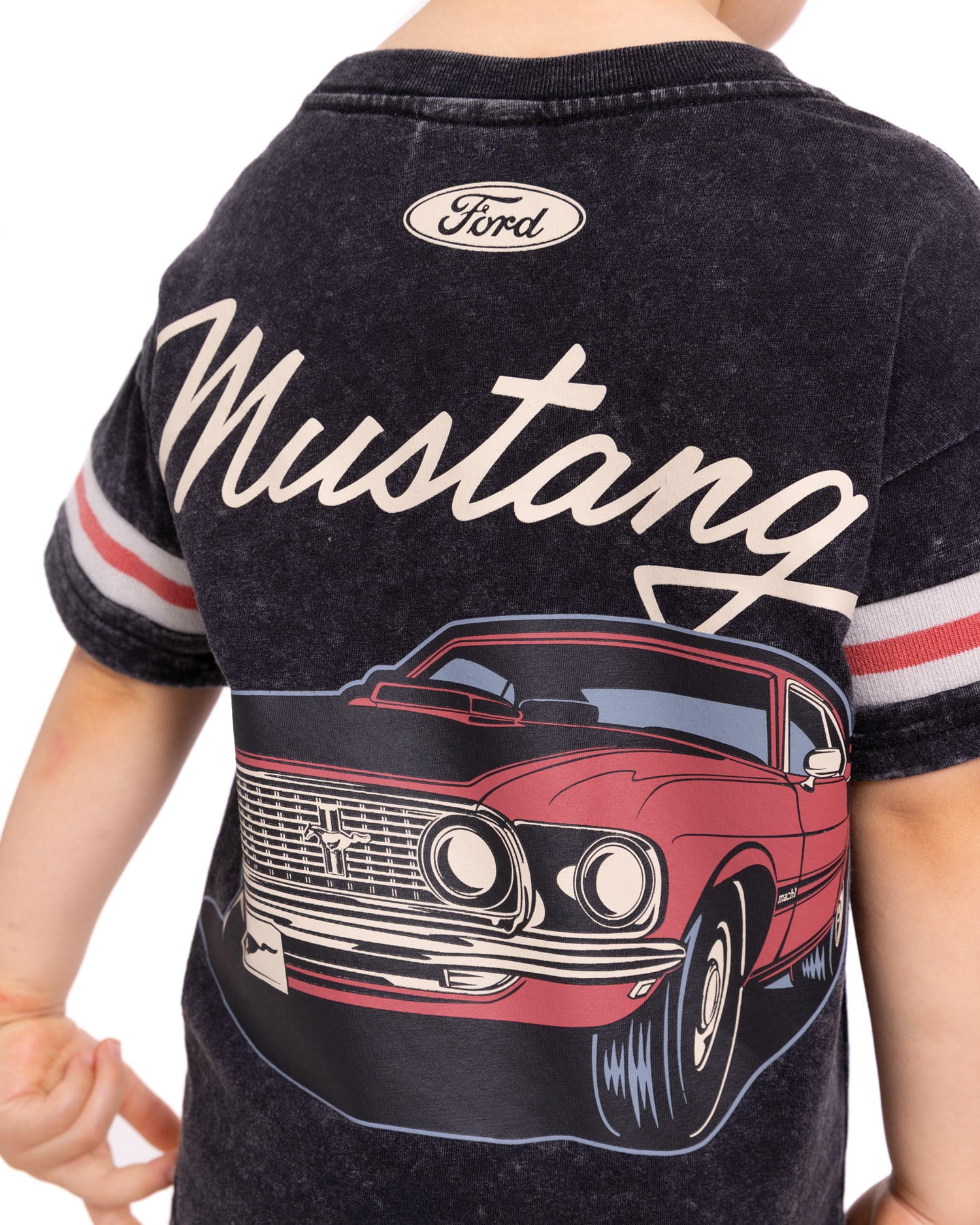 Ford Mustang Toddler Boys Washed Graphic Tee with Short Sleeves, Sizes 12M-5T