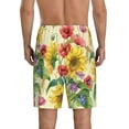 thumbnail image 3 of Naloa Sunflower Cornflower Poppy Men's Short Pajama Pants, Lounge Comfort Shorts with Elasticized Waistband and Side Pockets - 4X-Large, 3 of 9