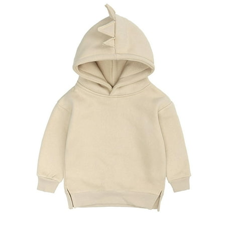 

TUOBARR Spring Kids Hoodies Dino Baby Boys Girls Hoody Older Children Pullover Outerwear Beige(6Months-4Years)