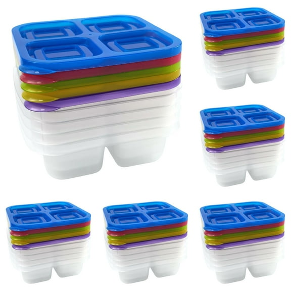 Hot Sale Lssam Reusable Lunch Containers, Snack Containers, Lunchable Containers with Divided Compartments & Lids for Travel, Meal Prep, School Lunch (10Pc)