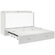 Bowery Hill Traditional Solid Wood Murphy Queen Bed in White